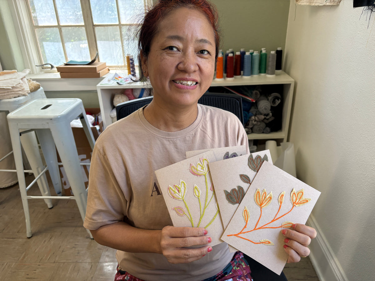 Blank chain-stitched Greeting Card