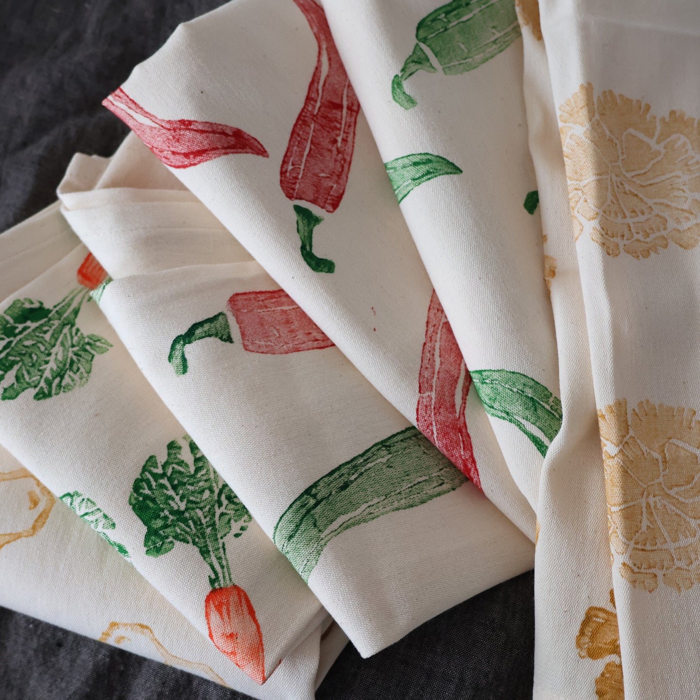 Block Printed Tea Towel: Honey Bee